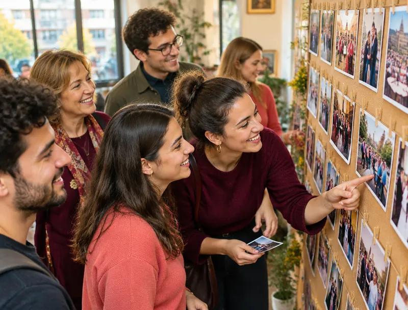 Cineva fotografiază o îmbrățișare la un eveniment.